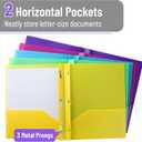 Mr. Pen- Plastic Folders with Pockets and Prongs, 20 Pack, Letter Size, Colorful, Flexible Plastic Folders with Prongs
