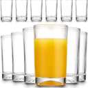 Small Juice Glasses 6 oz, Set of 12 Glasses, Fruit, Orange Juice Glasses, Small Glass Cups, Drinking Glasses, Durable Glass Tumblers, Dishwasher Safe