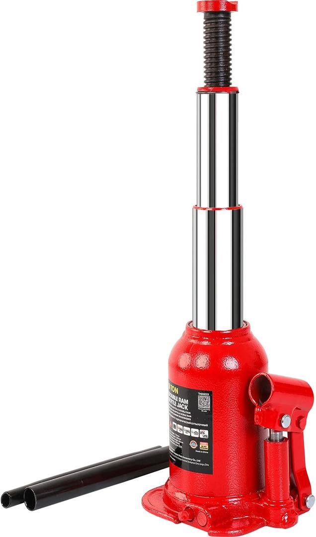 BIG RED 8 Ton (16,000 LBs) Torin Double Ram Welded Bottle Jack for Car Auto Repair and House Lift, ATH80802XR