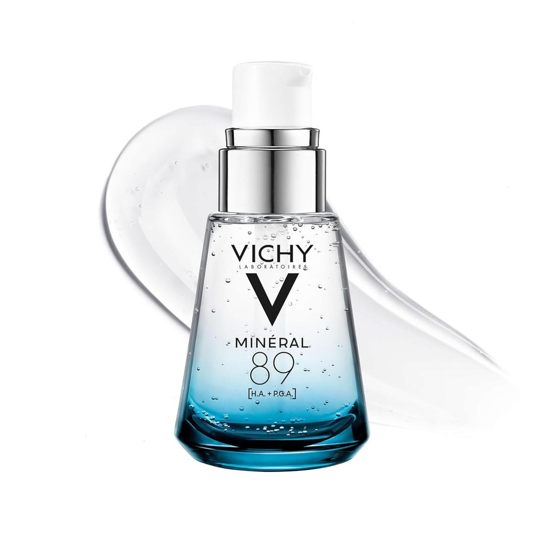 Vichy Mineral 89 Booster, Pure Hyaluronic Acid Serum for Face with Polyglutamic Acid for Skin Barrier Repair, Plumps & Hydrates, Lightweight Hydrating Serum, Oil-Free, Non-Sticky (1.01 Fl Oz (Pack of 1))