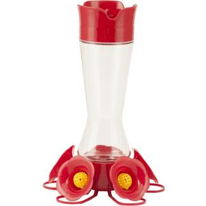 Perky-Pet 204CP-4 Favored Pinch-Waist Glass Hummingbird Feeder with Built-in Ant Moat and Bee Guards - 16 oz