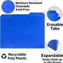 Dunwell Plastic Colored File Folders (12 Pack), 1/3 Tab Filing Folders for 8.5x11 Letter Size Documents, Assorted Colors, Acid-Free Poly, Includes Labels