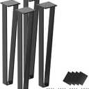 16 inch Triangle-Shape Metal Furniture Legs (4pcs) Heavy Duty Furniture Table Legs Bench Legs Black Metal for Sofa Mid Century Modern Metal Legs with Screws and Floor Protects Rubbers (16 Inch)