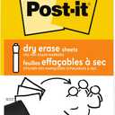 Post-it Dry Erase Sheets, 7 in x 11.3 in, 3 Sheets, Sticks Securely and Removes Cleanly (DEFSHEETS-3PK)