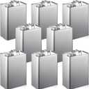 Maxdot 8 Pcs 1 Gallon F Style Metal Can Reusable Metal Can with 1.5" Opening for Chemical Reagents, Solvents, Paints, Lubricants, Secure Storage and Easy Pouring, 9.45" L x 6.57" W, Non Food Grade