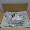 Stainless Steel Cat Litter Box, Odor Free Metal Litter Box with High Sides Lid, Open Top Low Entry Litter Pan Include Scoop Easy Cleaning Anti-Scratch Kitty Cat Box Anti-Urine Leakage, Non-Sticky, M (Light Grey(17.5 in))