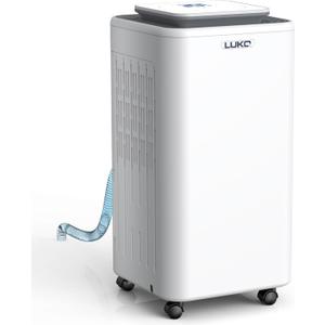 LUKO 2000 Sq. Ft Dehumidifiers for Large Room and Basements, 30 Pints Dehumidifier with Drain Hose, Auto or Manual Drainage, 0.528 Gallon Water Tank, Auto Defrost, Dry Clothes Function, 24H Timer LUKO 2000 Sq. Ft Dehumidifiers for Large Room and Basements, 30 Pints Dehumidifier with Drain Hose, Auto or Manual Drainage, 0.528 Gallon Water Tank, Auto Defrost, Dry Clothes Function, 24H Timer