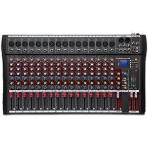 Professional Audio Mixer 16 Channel Audio Bluetooth Mixing Console with USB Audio Interface Phantom Power Sound Board Music Reverb Stereo Equalizer for PC Recording Stage DJ Studio Karaoke Music