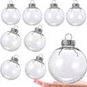 8 Pcs DIY Clear Plastic Fillable Balls Ornament-Christmas Ornaments Balls,3.15Inch Removable Top Clear Hanging Ball for Halloween,Christmas,Birthday,Wedding,Party,XmasDecorm,DIY Crafts(80mm)
