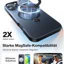 TORRAS Upgraded 360 Spin Magnetic Stand for iPhone 16 Pro Case, Fit for MagSafe, Built-in Kickstand & Ring Holder, Mil-Grade Protective Soft Edge Translucent Case for iPhone 16 Pro, Black 6.3''