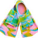 Prsca Kids Swim Fins,Short Youth Fins Swimming Flippers,Swim Training Fins for Lap Swimming,for Children Girls Boys Beginners