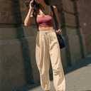 TARSE Sweatpants for Women Cinch Bottom Baggy Athletic Joggers Lounge Pants with Pockets (L)