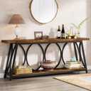 Tribesigns 70.9 inch Extra Long Console Table, Industrial Sofa Table Behind Couch with 2 Tier Storage Shelf, Narrow Entryway Hallway Accent Table for Living Room, Rustic Brown, 70.9" L x 70.87" W x 31.5" H