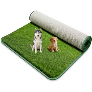 Artificial Grass for Dogs Potty, 31x51In Washable Hemmed Edge Grass Pee Pad Outdoor Indoor, Realistic Dog Grass Mat with Drainage Holes, Dogs Potty Training Rug for Balcony Lawn Decoration