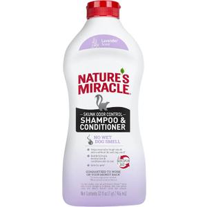 Nature's Miracle Skunk Odor Control Shampoo & Conditioner Lavender Scent 32 Ounces, Odor Control Formula