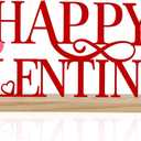 COCHIE Metal Happy Valentine's Day Sign, Valentines Day Decorations for Home, Party, Shelf, Mantel, Indoor, Valentine Heart Decor, Valentines Day Table Top Decoration (Valentine)