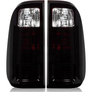 RANSOTO Smoke Tail Lights Compatible with Ford F250 F350 F-250 F-350 Super Duty 2008-2016 Driver And Passenger Side Black Tinted Rear Taillight Brake Lamp Housing Replaces BC3Z13404A FO2801208