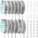 Necklace Chain for Jewelry Making, 95.1 Feet 12 Rolls Stainless Steel Jewelry Chains for DIY Necklace Bracelet Making with Stainless Steel Jump Rings/Lobster Clasps/Connectors (Silver)