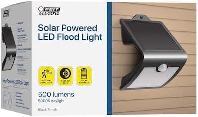 Feit Electric Motion-Sensing Solar Powered LED Black Security Light
