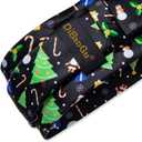 DiBanGu Christmas Ties for Men Xmas Holiday Necktie and Pocket Square Cufflinks Set Vacation Festive Necktie with Gift Box (Black/Green Christmas Tree)