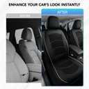 Road Comforts Car Seat Covers, Leather Seat Covers with Piping, Air-Cool Mesh Designed, Airbag Compatible Automotive Front Seat Covers for Most Car, Truck, Van, SUV - Black with Black Piping