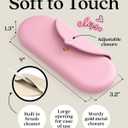 Embla Makeup Brush Holder Travel Cosmetic Case Pouch, Soft Silicone Cosmetic Bag Make Up Brushes Holder with Secure Snap Closure, Travel Makeup Brush Case, Flamingo