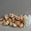 6 Sets 123 Pcs Baby Shower Table Centerpieces Dried Pampas Decor Bear Stuffed Ceramic Look Plastic Vase with Bow for Boho Wedding Bridal Shower Flowers Table Decorations(Brown,Neutral)