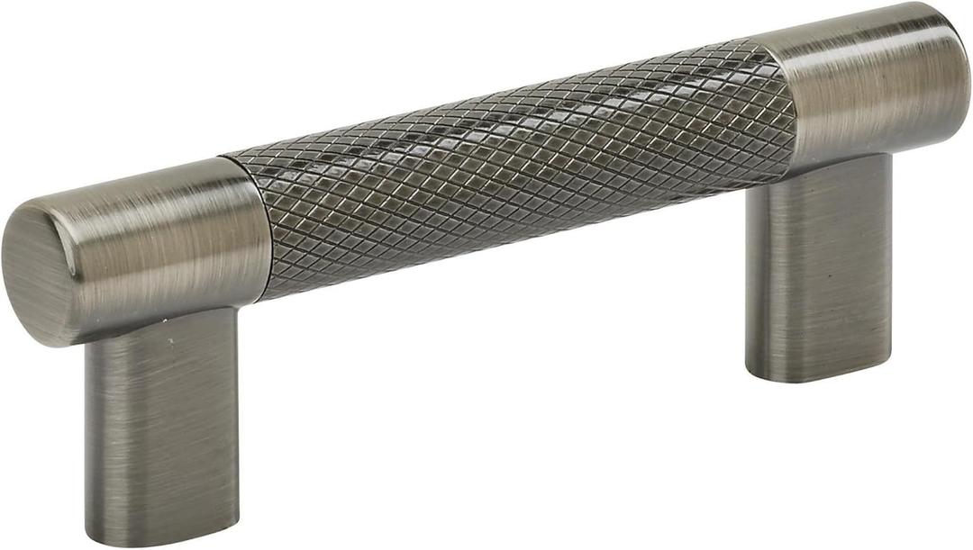 Amerock | Kitchen Cabinet Pull | Gunmetal | 3 in & -3/4 in (76 mm & 96 mm) Center-to-Center | Bronx | 1 Pack | Furniture Hardware | Cabinet Handle | Bathroom Drawer Pull