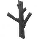 Comfy Hour Antique and Vintage Collection Cast Iron Double Key Coat Hooks Clothes Rack Wall Hanger - Branch, Heavy Duty, Recycled