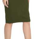 Urban CoCo Women's Elastic Waist Stretch Bodycon Midi Pencil Skirt (XX-Large, Army Green)