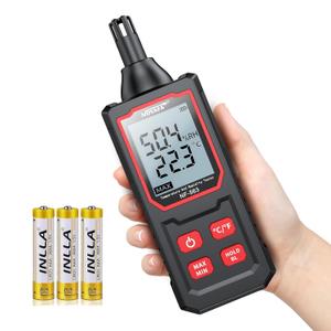 Noyafa Thermometer and Hygrometer, Digital Thermometer Hygrometer Monitor with Ambient Temperature, Relative Humidity, Max/Min, Data Hold, LED Backlight for Indoor, Outdoor, HVAC and Agriculture