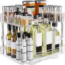 360 Rotating Lazy Susan Turntable Organizer Spice Rack, 2 Tier Height Adjustable Rotating Spice Organization for Cabinet, Seasoning Organizer for Countertop, Pantry
