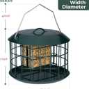 Kingsyard Squirrel Proof Suet Feeder, Cage Bird Feeders for Outdoors Hanging, All Metal, Double Suet Cake Capacity, Tray & Weatherproof, Green