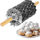 Stainless Steel Hexagonal Doughnut Holes Cutting Machine, Capable of Cutting 98 Circular Holes in One Rotation, Donut Hole Cutter with an Outer Diameter of 8" x 5" - Cutting Sizes 1-3/16