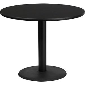 Flash Furniture Stiles 36'' Round Black Laminate Table Top with 24'' Round Table Height Base