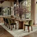 PureCozy 6x9 Green Washable Area Rug Non Slip Vintage Carpet