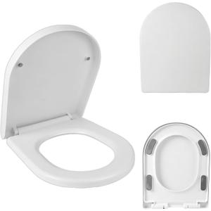 D type soft closed toilet seat quick release for easy cleaning | fading and anti yellowing extended toilet seat cover,suitable for use in households,homestays,and new homes