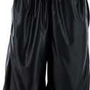 Mens Gym Training Basketball Shorts with Zippered Pockets (Black, XXXL)
