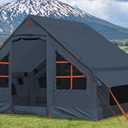 Inflatable Tents for Camping with Stove Jack, 2/4/6/8 Person Easy Setup Blow Up Tents for 4 Seasons Waterproof Inflatable Camping Tent with Awning, Air House Glamping Tents for Camping Adult, 4 Person Tent-9.8ft X 7.2ft X 6.2ft