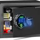 KornerBatl Smart Biometric Safe with Fingerprint Lock (9.84"D x 13.78"W x 9.84"H), Small Safe Box with Silent Mode & Backlit Keypad & LED Light,