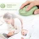 Seenda Wireless Mouse, 2.4G Noiseless Mouse with USB Receiver Portable Computer Mice for PC, Tablet, Laptop with Windows System (Olive Green)