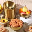 Nuogo 10 Pcs Gold Bowls 7.9 Inch Stainless Steel Mixing Bowls Decorative Esthetician Bowl for Facial Metal Serving Bowl for Holiday Birthday Party Wedding Baking Prepping Salad Fruit Soup