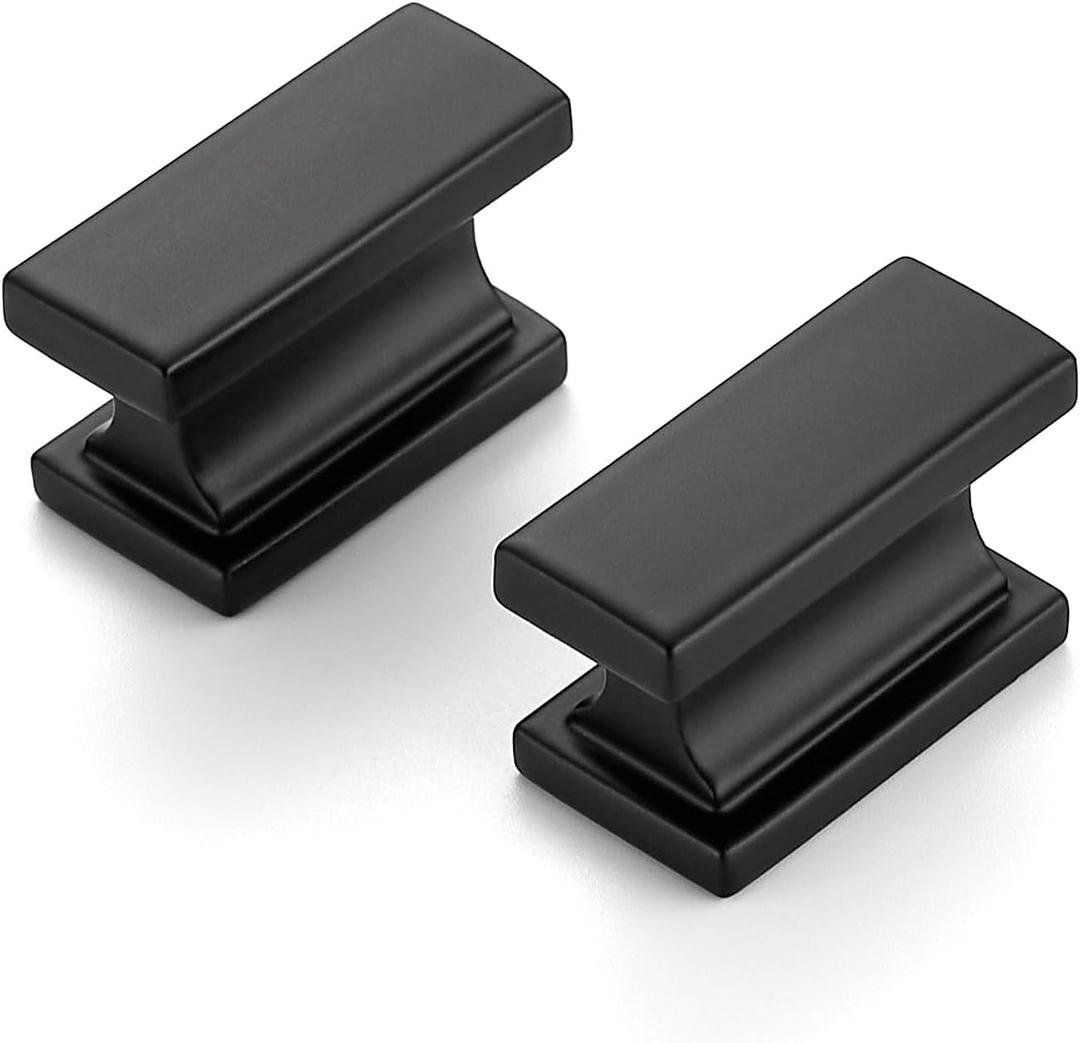 Ravinte Hardware 5 Pack Single Hole Matte Black Cabinet Pulls, Heavy Duty Kitchen Drawer & Cupboard Handles, Solid Cabinet Hardware