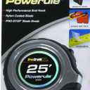 1" x 25' POWERULE TAPE MEASURE, RUBBER GRIP (7.6 m, 0)