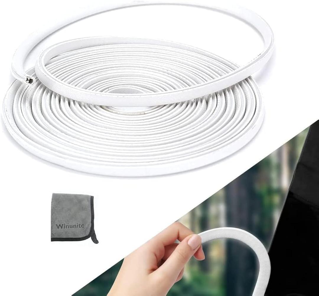 Winunite 32.8ft(10m) Car Door Edge Guards White Fits Most Vehicles, No Glue, U-Shaped, Built-in Metal Clips, Scratch and Chip Resistant Reduces Dings in Parking Lots