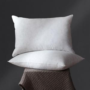 Goose Down Feather Pillow King Size Set of 2 Bed Pillows for Sleeping, Breathable 100% Down-Proof Cotton Cover, Soft Yet Fluffy for Back Stomach Side Sleeper Pillow Inserts(2 Pack,20X36Inches)
