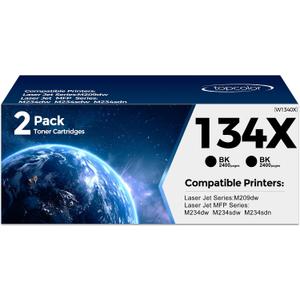 134X W1340X High Yield Compatible for HP134X W1340X 134A Toner Cartridges Compatible with HP Laser Jet M209dw M211dw Laser Jet MFP M233dw M234dw M234sdw Printers, 2Pack, Black
