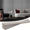 Art3d 12 - Pack Soundproof Wood Slat Wall Panel, 94.5 x 7.9 in, Brushed Silver | Wood Grain Finish, Effortless Setup, Sustainable, Long-Lasting, Noise Reduction, Easy Care, for Living Room, Bedroom, Office