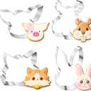 2 x Animal Cookie Cutters, 4 PCS Large Cute Cookie Cutters Set