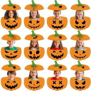 54 Pack Halloween Pumpkins Cutouts Spider Pumpkin Paper Cut-Outs Halloween Bulletin Board Decor with 100PCS Adhesive Dots for Spooky DIY Craft Photo Classroom Home Wall Halloweens Party Favor Supply